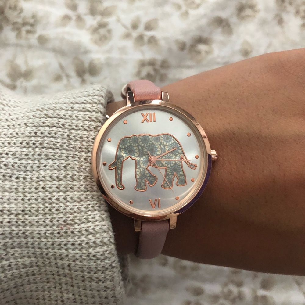Geneva Stainless Steel Elephant Watch